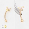 SYNTHETIC OPAL BUTTERFLY 316L SURGICAL STEEL CURVED BARBELL/EYEBROW